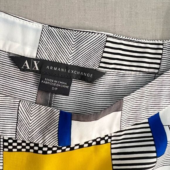 Armani exchange long sleeve lightweight geometric print shirt dress size small - Picture 8 of 11